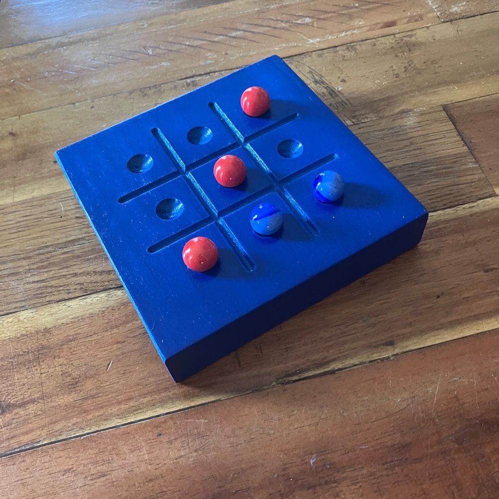 Wooden marble Tic Tac Toe game